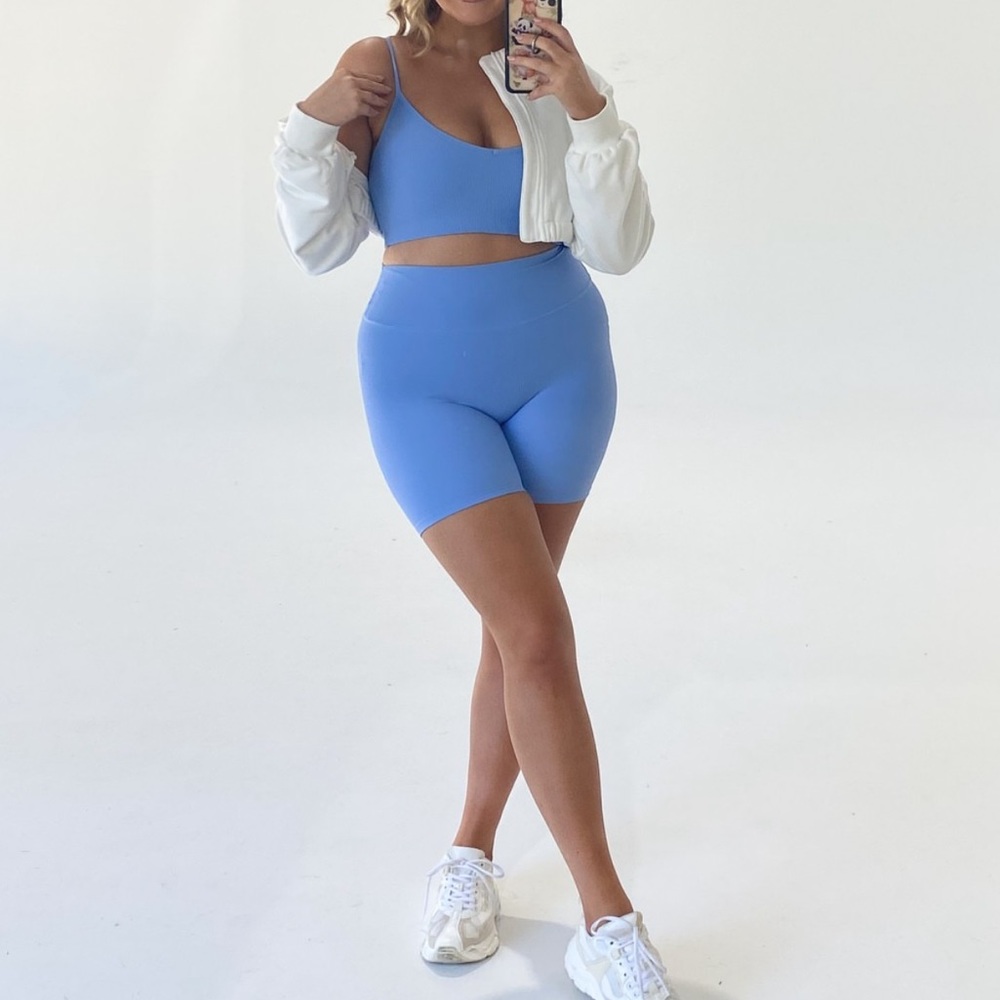 Crop Shop Boutique Ribbed Sky Blue Set